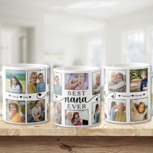 Beste Oma überhaupt Foto-Collage Herz-Schriftzug Kaffeetasse