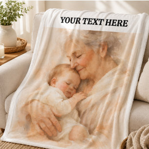 Beste Oma überhaupt Foto   Personalisierte Großelt Fleecedecke