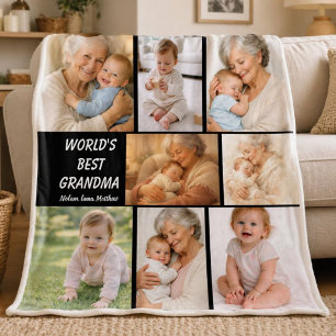 Beste Oma überhaupt Foto   Personalisierte Großelt Fleecedecke