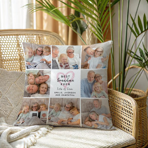 Beste Oma überhaupt Moderne Herz-Fotocollage Liebe Kissen