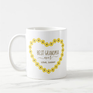 Beste Oma überhaupt personalisierte Sonnenblumen-H Kaffeetasse