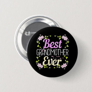 Beste Oma überhaupt - Rosa Floral Button
