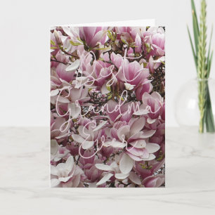 Beste Oma überhaupt Rosa Magnolienblüten Floral Karte