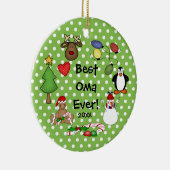 Beste Oma überhaupt Weihnachtsverzierung Keramikornament (Rechts)
