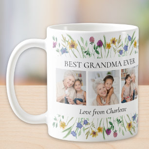 Beste Oma überhaupt Wildblumen-Foto  Kaffeetasse