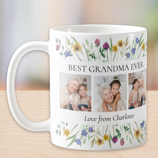 Beste Oma überhaupt Wildblumen-Foto  Kaffeetasse