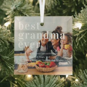 Beste Oma überhaupt Zitat & Foto-Geschenk Ornament Aus Glas