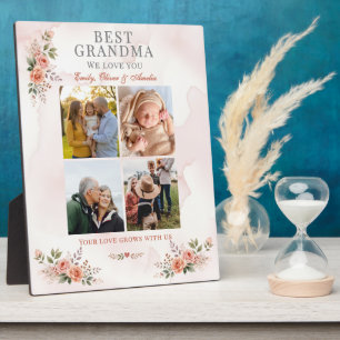 Beste Oma, wir lieben dich Foto-Collage Floral Fotoplatte
