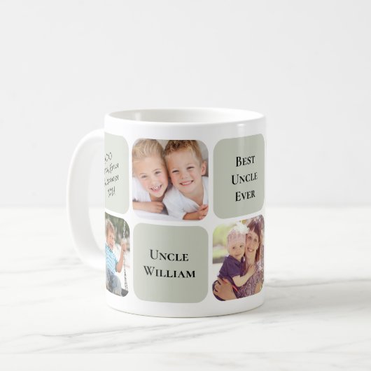 Beste Onkel-je-FotoCollage Kaffeetasse (Vorderseite Links)