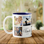Beste Onkel je Moderne, trendige Familie Foto Coll Zweifarbige Tasse<br><div class="desc">Für den Besten Onkel Ever: Eine trendige,  coole,  moderne Tasse mit Ihrer persönlichen Foto-Collage,  einer speziellen Nachricht und Namen.</div>