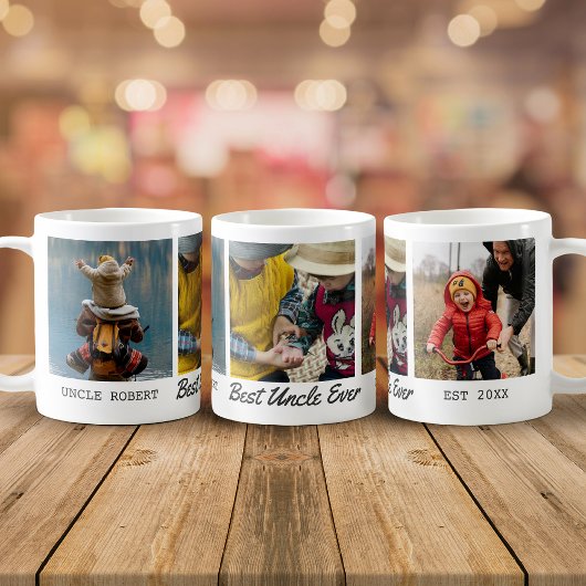 Beste Onkel je Personalisierte FotoCollage Kaffeetasse