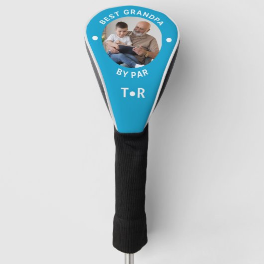 Beste Opa by Par Foto Monogram Golf Head Cover Headcover (Vorderseite)