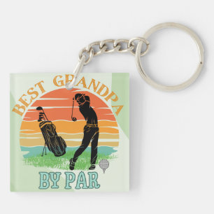 Beste Opa by Par Golf Sunset Personalisiert Schlüsselanhänger