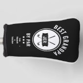 Beste Opa by Par Golfer Golf über Schwarz Headcover (Vorderseite)