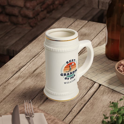 Beste Opa by Par Retro Golf Vater Personalisiert Bierglas
