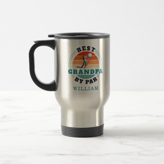 Beste Opa by Par Retro Personalisierter Golfplatz Reisebecher (Links)