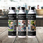 Beste Opa-Collage-Typografie des modernen Fotos Trinkflasche<br><div class="desc">Moderne moderne Happy Vatertag BEST GRANDPA EVER fünf Foto-Familie Collage personalisierte Keepake einfache Schwarz-Weiß-Flasche mit einer fett Typografie Drehvorlage. Erstellen Sie Ihre eigene Version mit 5 benutzerdefinierten Familienbildern und Ihrem Text! Sie können die Farben von Text und Hintergrund ändern. Es kann ein niedliches Geschenk für Ihren Großvater oder Großvater zum...</div>