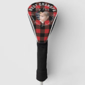 Beste Opa Custom Kids Foto Rotes Buffalo Kariert Golf Headcover (Vorderseite)
