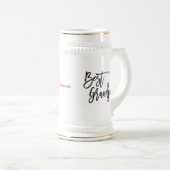 Beste Opa Geschenkname Schwarze Skripttypografie Bierglas (VorderseiteRechts)