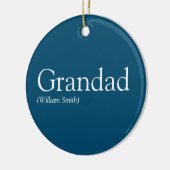 Beste Opa, Großmutter, Papa Definition Blau Keramik Ornament (Links)