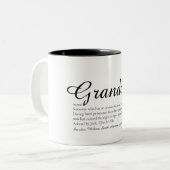 Beste Opa, Großmutter, Papa Definition Script Zweifarbige Tasse (Vorderseite Links)