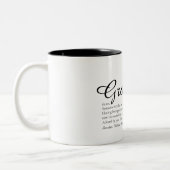 Beste Opa, Großmutter, Papa Definition Script Zweifarbige Tasse (Links)
