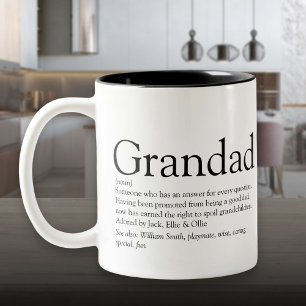 Beste Opa, Großvater, Papa-Definition aller Zeiten Zweifarbige Tasse