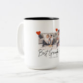 Beste Opa je 2 Foto Keepake-Skript weiße Tasse (Vorderseite Links)