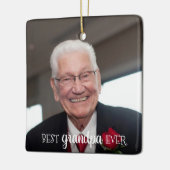 Beste Opa je 2-seitig 2-Foto Weihnachten Keramikornament (Links)