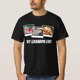 Beste Opa je 3-Foto-Montage Snapshot-Frames T-Shirt