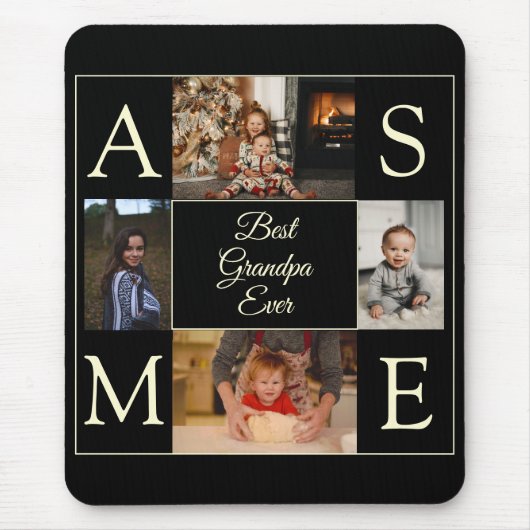 Beste Opa je 4 Foto Collage Geschenk Mousepad (Vorne)
