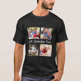 Beste Opa je 4 Foto Collage Spaß Keepake T- T-Shirt