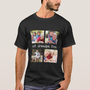 Beste Opa je 4 Foto Collage Spaß Keepake T- T-Shirt
