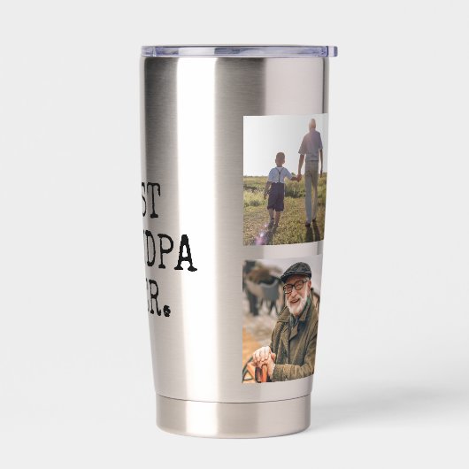 Beste Opa je 4 Foto Collage Thermobecher (Links)