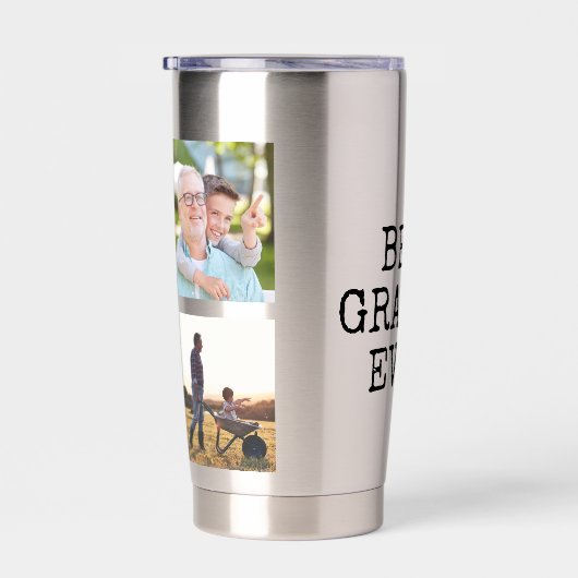 Beste Opa je 4 Foto Collage Thermobecher (Rechts)