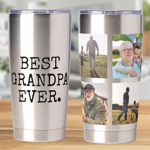 Beste Opa je 4 Foto Collage Thermobecher