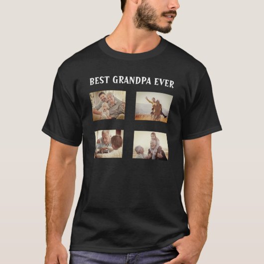 Beste Opa je 4 FotoCollage Erstellen Sie Ihre eige T-Shirt (Vorderseite)