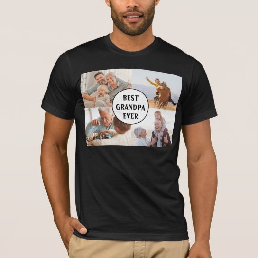 Beste Opa je 4 FotoCollage Erstellen Sie Ihre eige T-Shirt (Vorderseite)