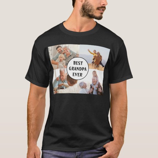 Beste Opa je 4 FotoCollage Erstellen Sie Ihre eige T-Shirt (Vorderseite)