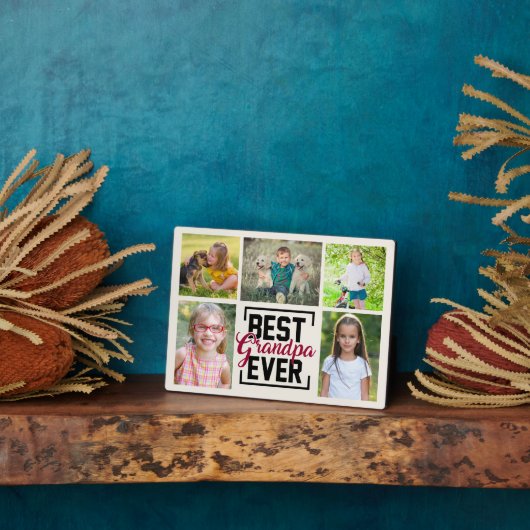 Beste Opa je 5 Familienfoto Collage Fotoplatte (Seite)