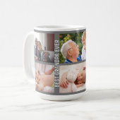 Beste Opa je 6 Foto Custom Collage Grau Kaffeetasse (Vorderseite Links)