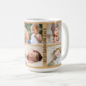 Beste Opa je 6 Foto Custom Collage rustikal Kaffeetasse (VorderseiteRechts)
