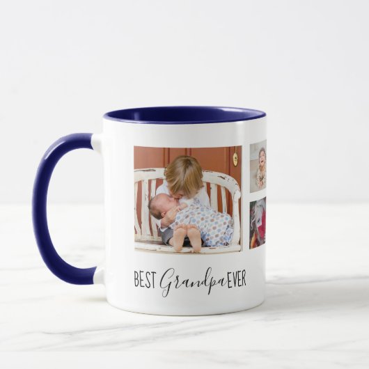 Beste Opa je 6 FotoCollage weiß Tasse (Links)