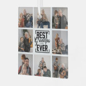 Beste Opa je 8 Foto Collage Glass Ornament (Vorderseite links)