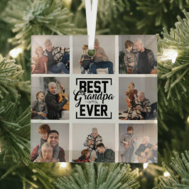 Beste Opa je 8 Foto Collage Glass Ornament Aus Glas
