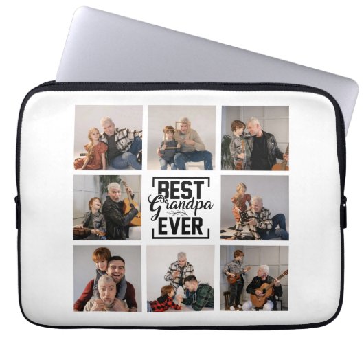 Beste Opa je 8 Foto Collage Laptop Sieb Laptopschutzhülle (Vorderseite)