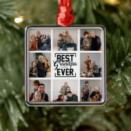 Beste Opa je 8 Foto Collage Metal Ornament Aus Metall