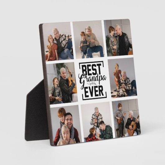 Beste Opa je 8 Foto Collage Plaque Fotoplatte (Vorderseite)