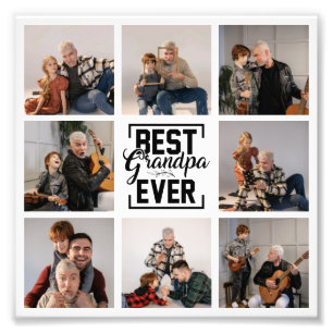 Beste Opa je 8 FotoCollage Print Fotodruck