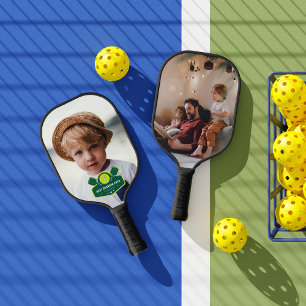 Beste Opa je Benutzerdefiniertes 2 Foto Pickleball Schläger